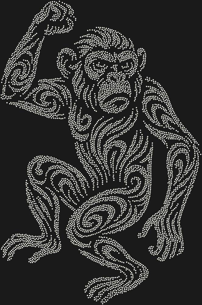 Трафарет Обезьяна — RHT_MONKEY1_SS6_CRYSTAL_AB