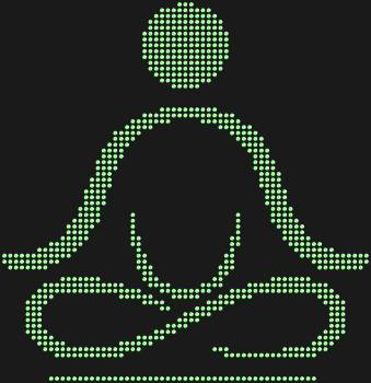 Шаблон из страз «Человек в медитации», сияющий 834 гранями, приглашает прикоснуться к безмятежности, запечатлённой в танце света и формы.