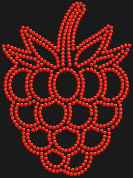 Rhinestone layout stencil "Raspberry". 570 rhinestones. A bright berry motif that evokes the mood of summer and fills the image with juicy energy, like the aroma of ripe raspberries on a sunny day.