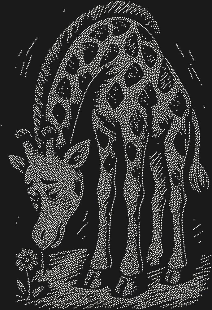 Трафарет Giraffe and a flower — RHT_GIRAFFE2_SS5_CRYSTAL_AB