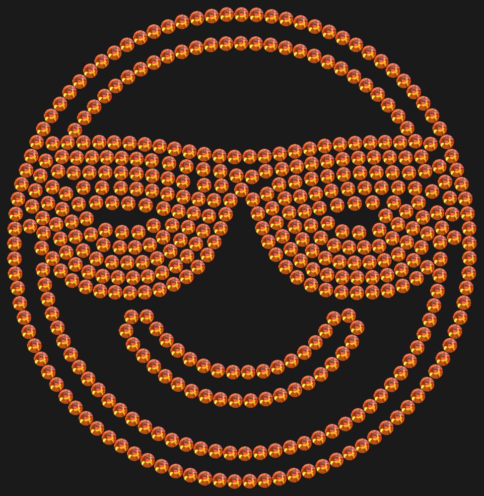 Трафарет Smiling face with sunglasses — RHT_SMILE3_SS16_RED_VOLCANO