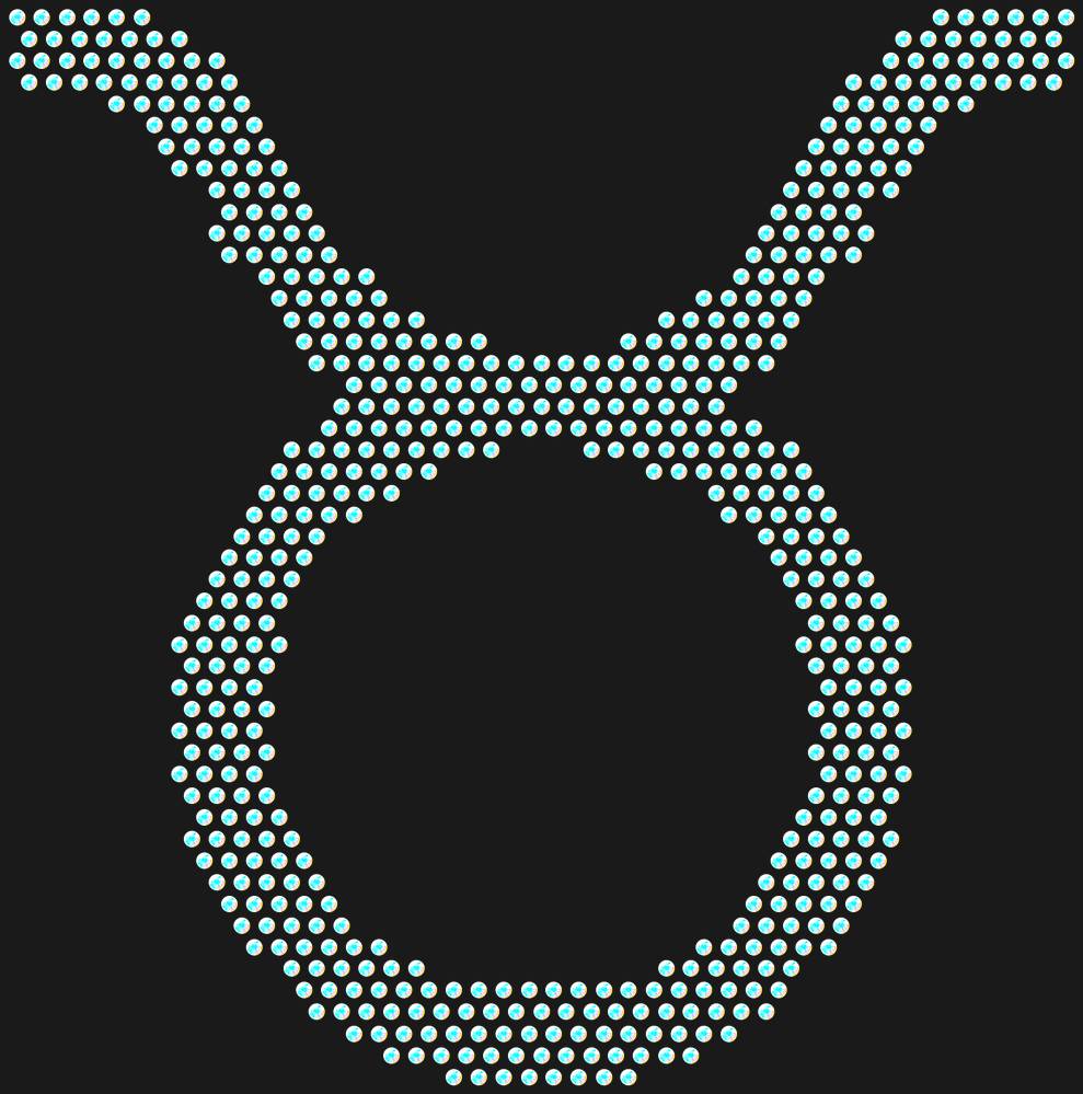 Трафарет Taurus zodiac sign — RHT_ZODIACTAURUS1_SS6_CRYSTAL_AB_DMC