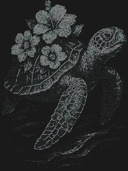 Рисунок из страз Черепаха, что из 8510 сияющих граней сложилась, унесёт вас в подводный мир, где нежность цветов расцветает на панцире мудрого странника.