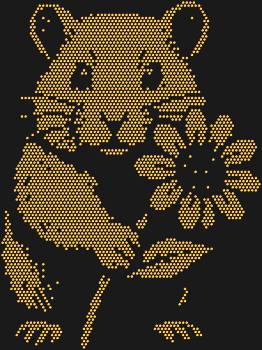 Trinket by numbers "Hamster with a flower". 3206 rhinestones. A symbol of tenderness and friendship, this fun hamster will be a perfect accent for those who appreciate good humor and charming details.