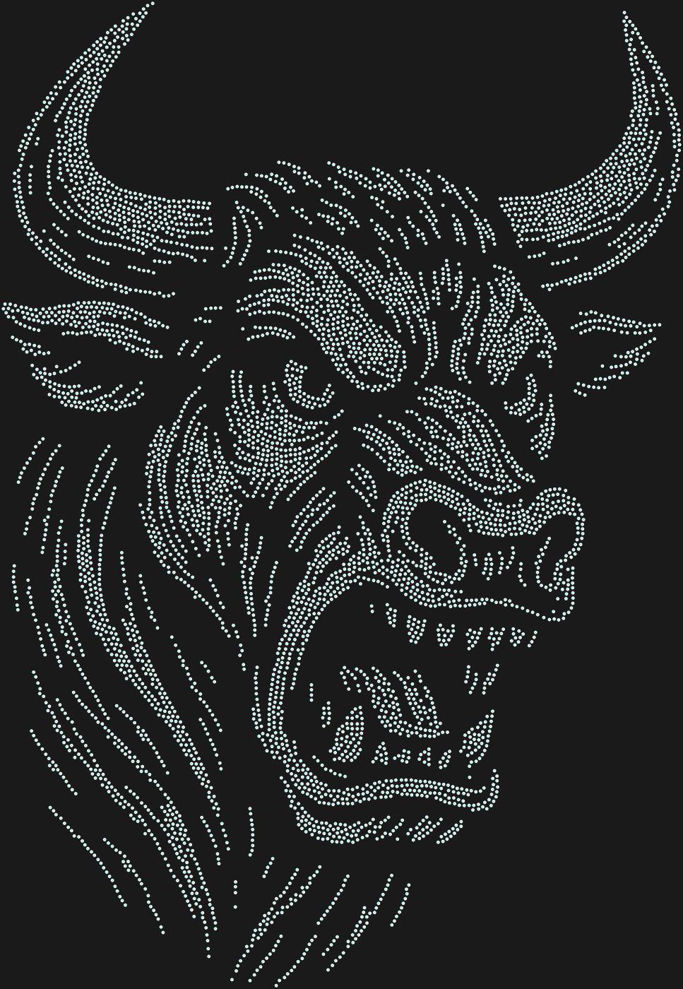 Трафарет Разъяренный бык (большое разрешение) — BULL3