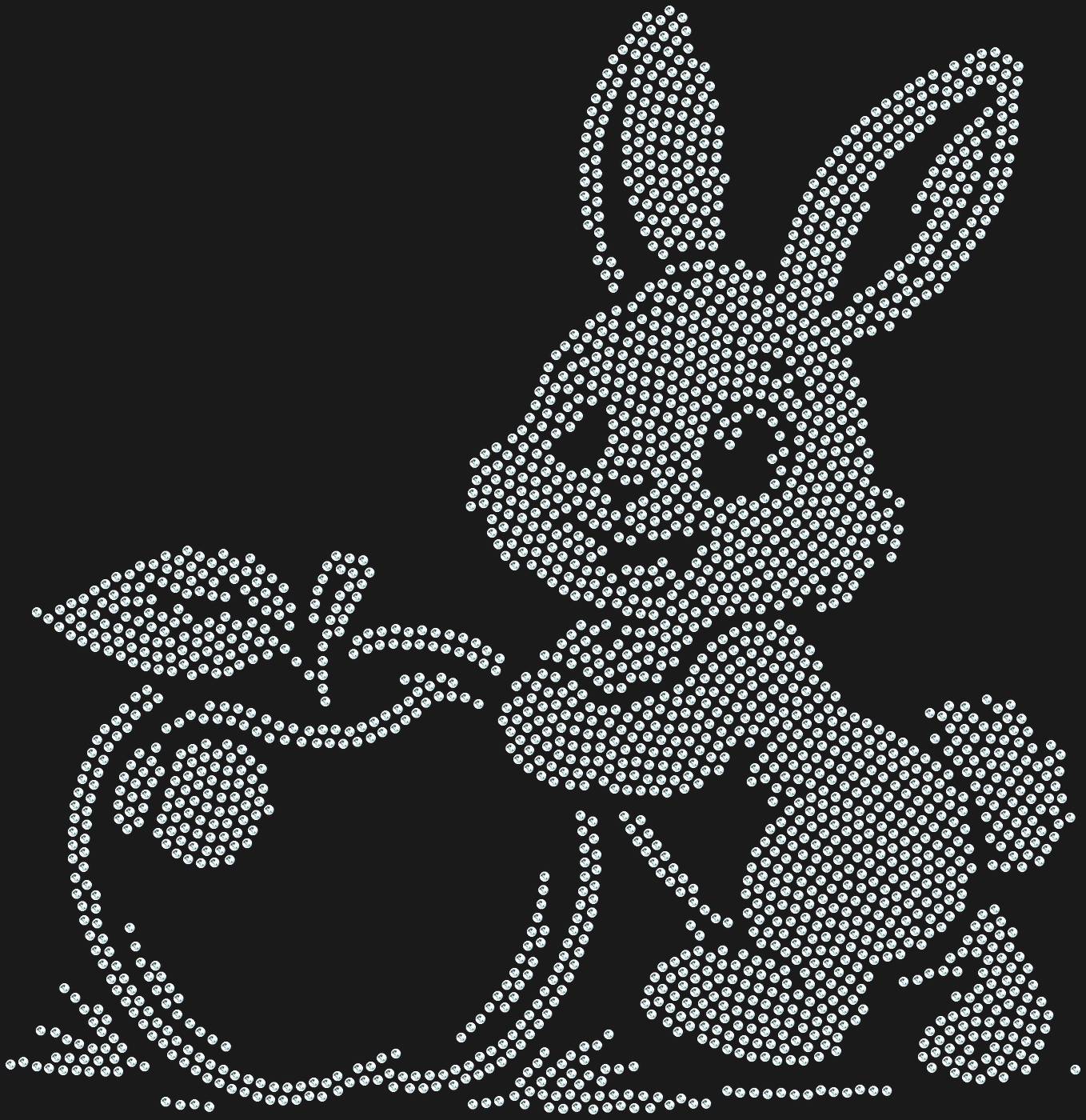 Трафарет Кролик катит яблоко — RABBITAPPLE1