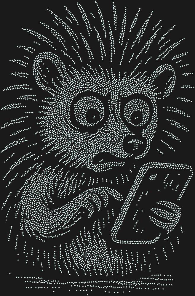 Трафарет Ёж со смартфоном — RHT_HEDGEHOG1_SS12_CRYSTAL_AB_DMC