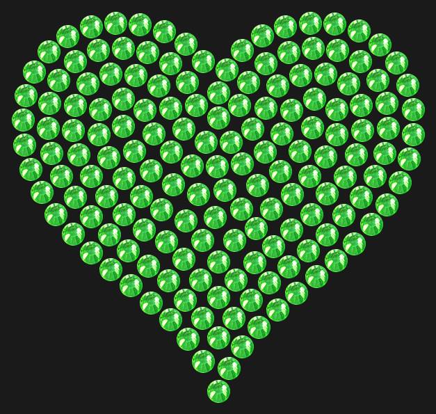 Трафарет Heart average — RHT_HEART2_SS10_LT_PERIDOT