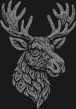 Original rhinestone template "Moose". 5244 rhinestones. A symbol of resilience, natural grace, and independence—for those who seek depth and the breath of the forest in their image.