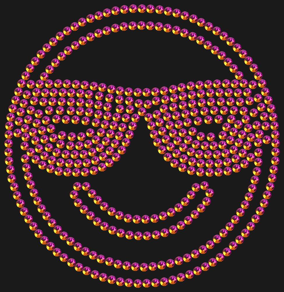 Трафарет Smiling face with sunglasses — RHT_SMILE3_SS10_RAINBOW