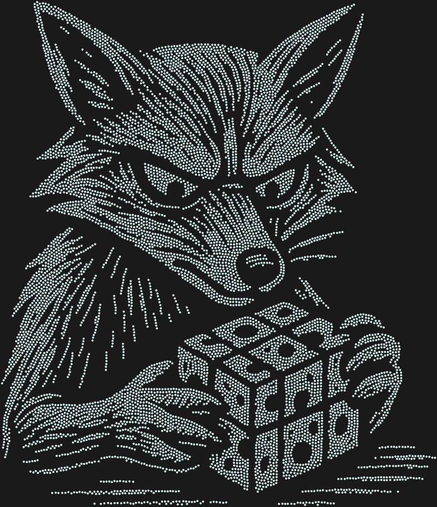 Трафарет A fox solving a Rubik's Cube (high resolution) — RHT_FOXCUBE2_SS10_CRYSTAL_AB_DMC