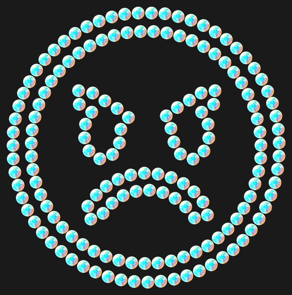 Трафарет Angry emoji — RHT_SMILE5_SS20_CRYSTAL_AB_DMC