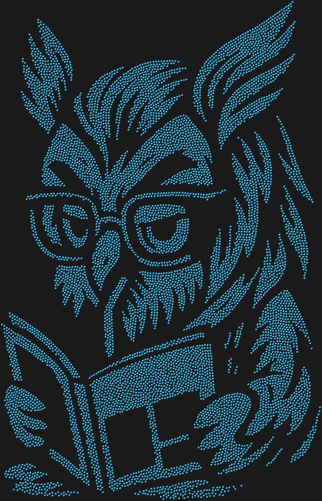 Трафарет Owl with glasses — RHT_OWLBOOK1_SS3_SAPPHIRE