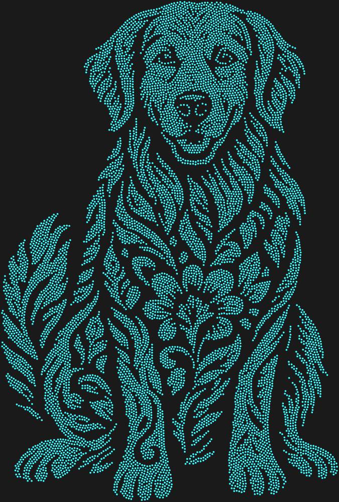 Трафарет Золотистый ретривер — RHT_GOLDENRETRIEVER1_SS4_AQUAMARINE