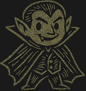 Трафарет из страз «Миниатюрный дракула» – это 3570 искрящихся кристаллов, что оживляют загадочный образ, готовятся очаровать своей игривой улыбкой и затянуть в вихрь таинственных приключений.