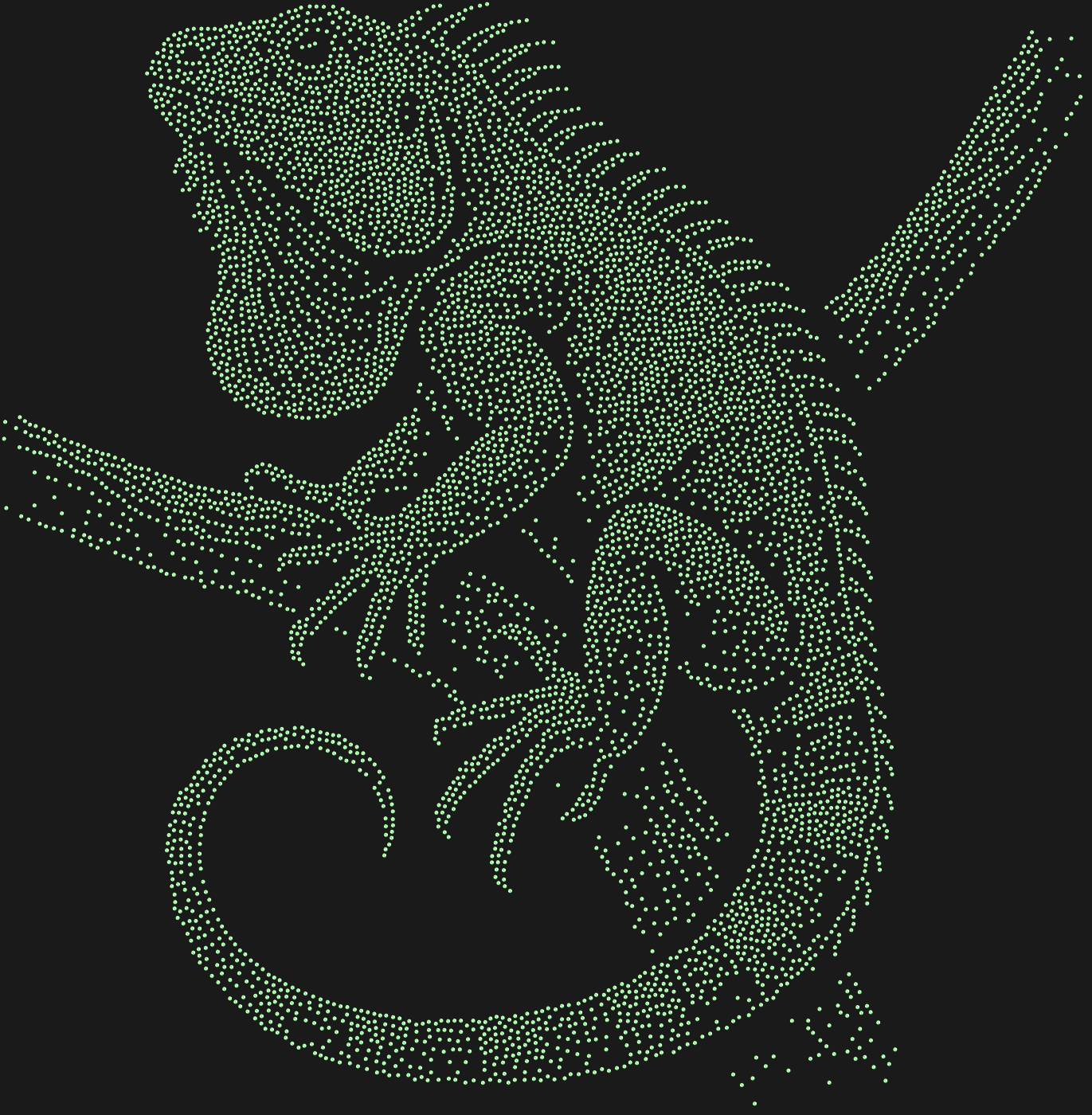 Трафарет Зеленая игуана — IGUANA1