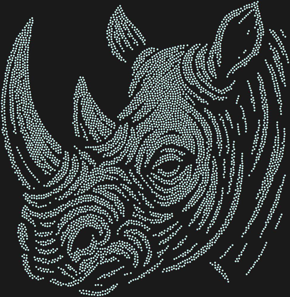 Трафарет Носорог — RHT_RHINO1_SS10_CRYSTAL_AB_DMC