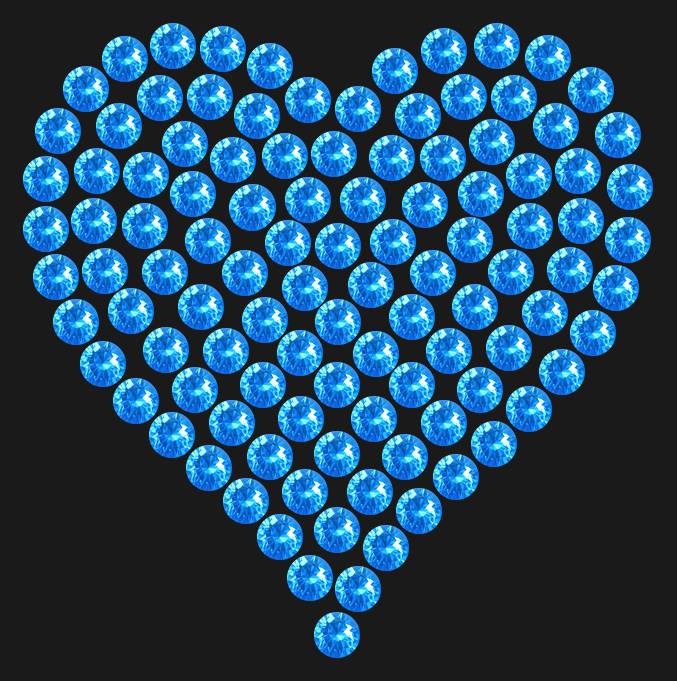 Трафарет Mini heart dense — RHT_HEART1_SS16_LT_SAPPHIRE