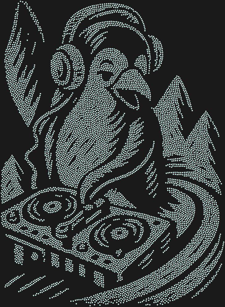 Трафарет DJ Penguin — RHT_PENGUINDJ1_SS10_CRYSTAL_AB_DMC
