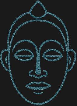 Рисунок из страз по номерам «Маска племени Бауле», словно древний шепот, оживает в мерцании 4562 страз, неся в себе безмятежную мудрость далеких земель.