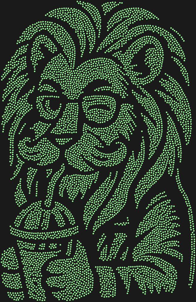 Трафарет Hipster lion — RHT_LIONHIPSTER1_SS12_LT_PERIDOT