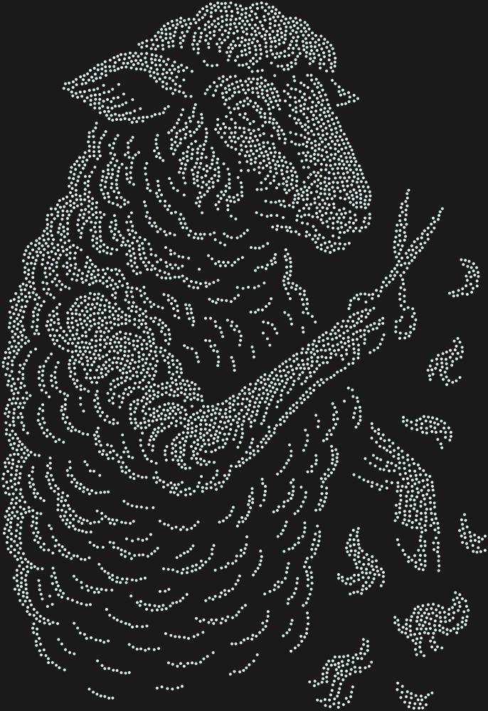 Трафарет Стригущаяся овца — RHT_SHEEP1_SS6_CRYSTAL_AB_DMC