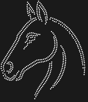 Рисунок из страз «Портрет коня», сотканный из 465 искрящихся граней, словно замерший вздох: мощь и благородство, увековеченные в сверкающих бликах.