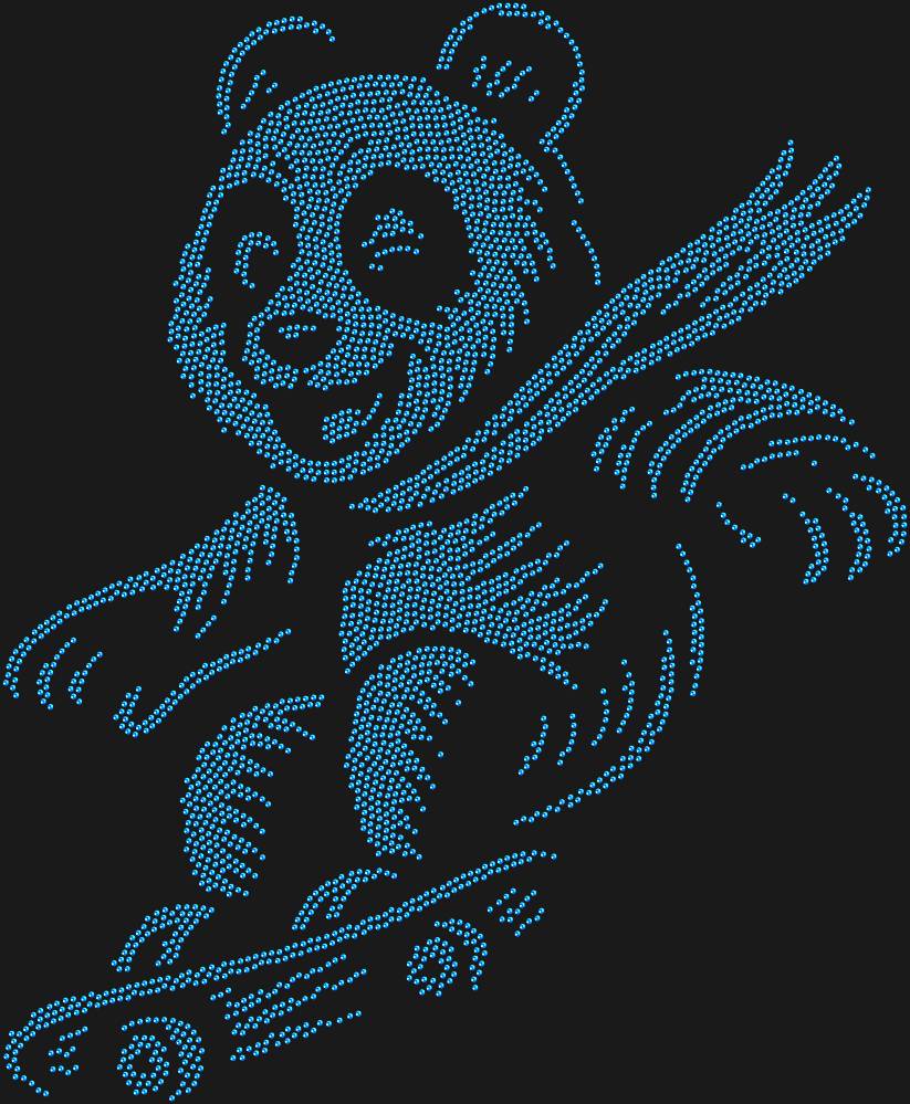 Трафарет Panda on a skateboard — RHT_PANDASKATE1_SS10_SAPPHIRE