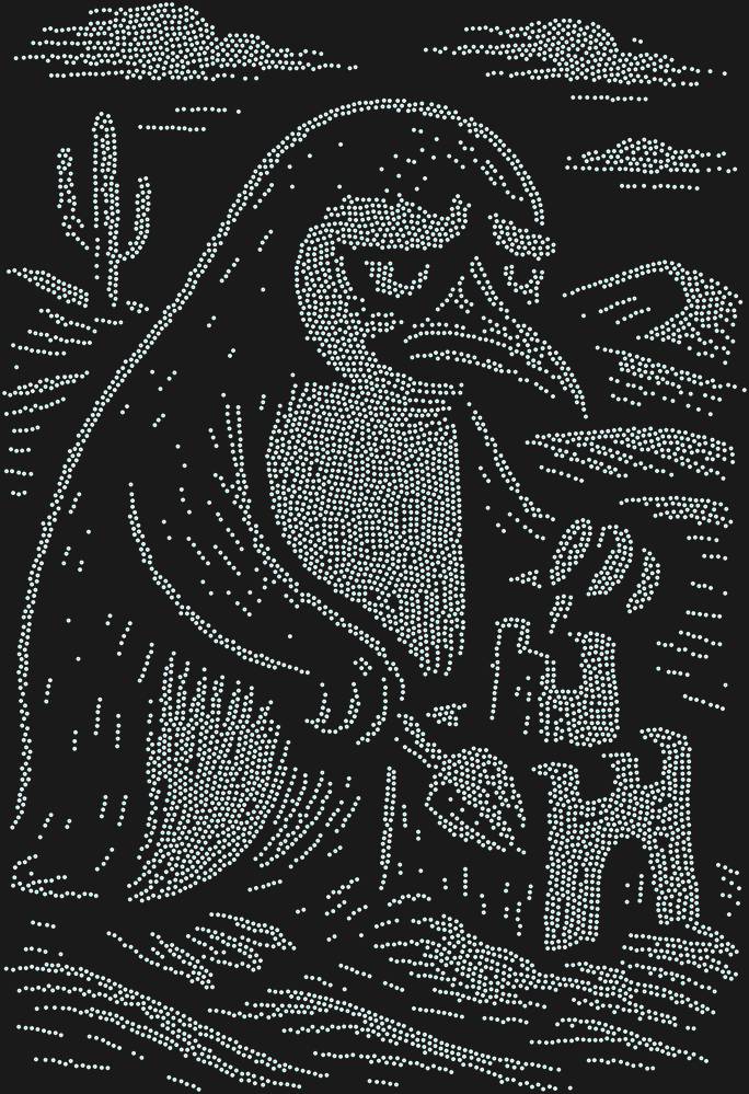 Трафарет Пингвин в пустыне — RHT_PENGUIN2_SS3_CRYSTAL_AB_DMC