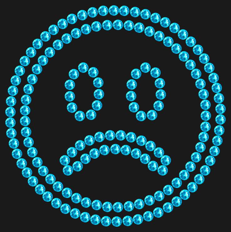 Трафарет Sad emoji — RHT_SMILE6_SS10_AQUAMARINE
