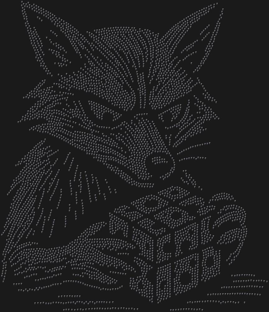 Трафарет Лиса, собирающая кубик рубика — RHT_FOXCUBE1_SS3_JET_BLACK