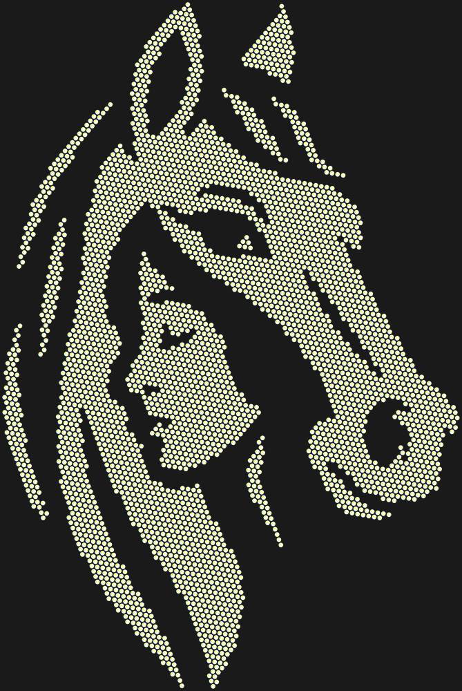 Трафарет Girl and horse — RHT_HORSEGIRL1_SS12_CRYSTAL_AB