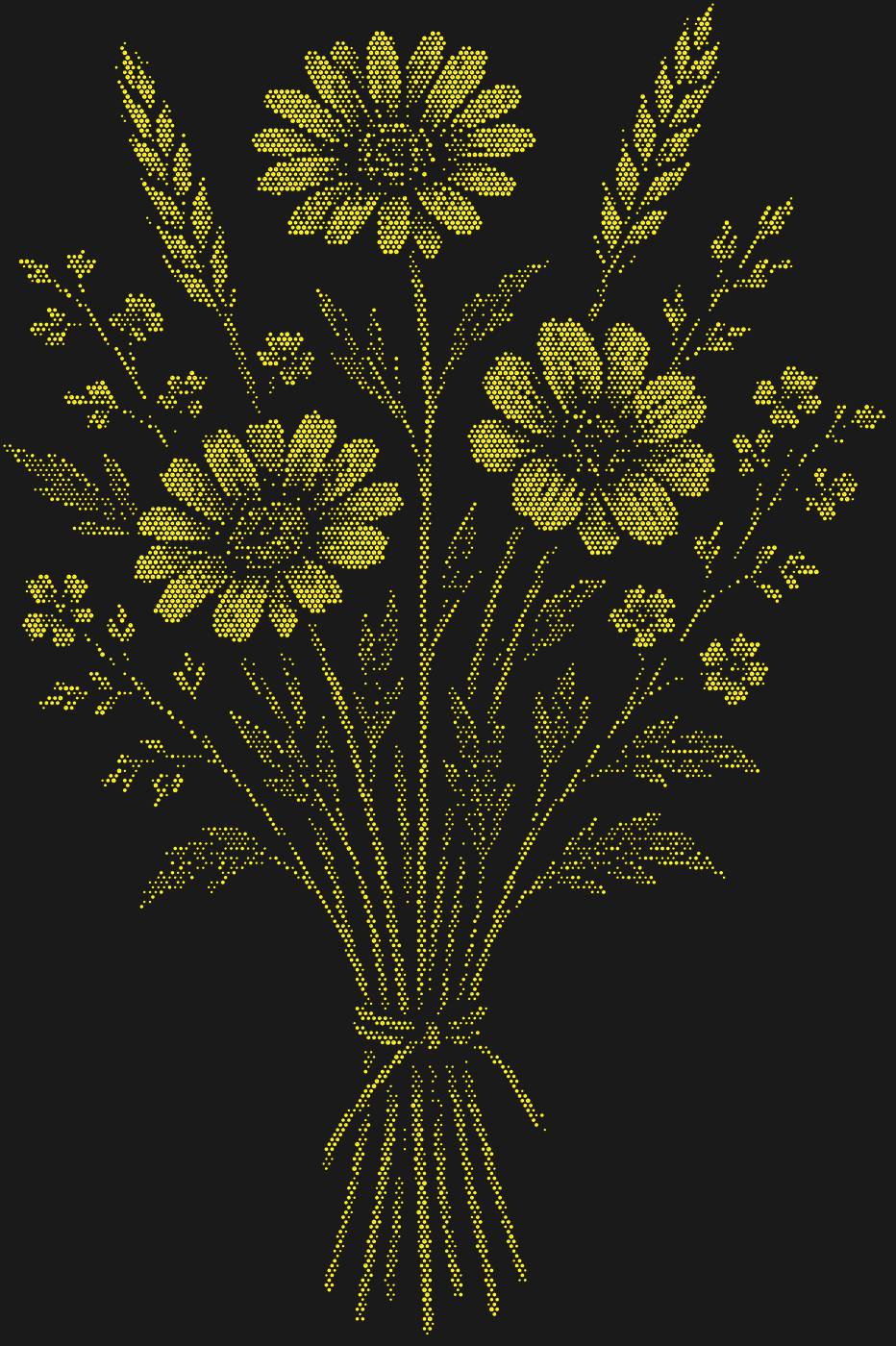 Трафарет Колоски злаков и полевые цветы — WHEATFLOWERS1