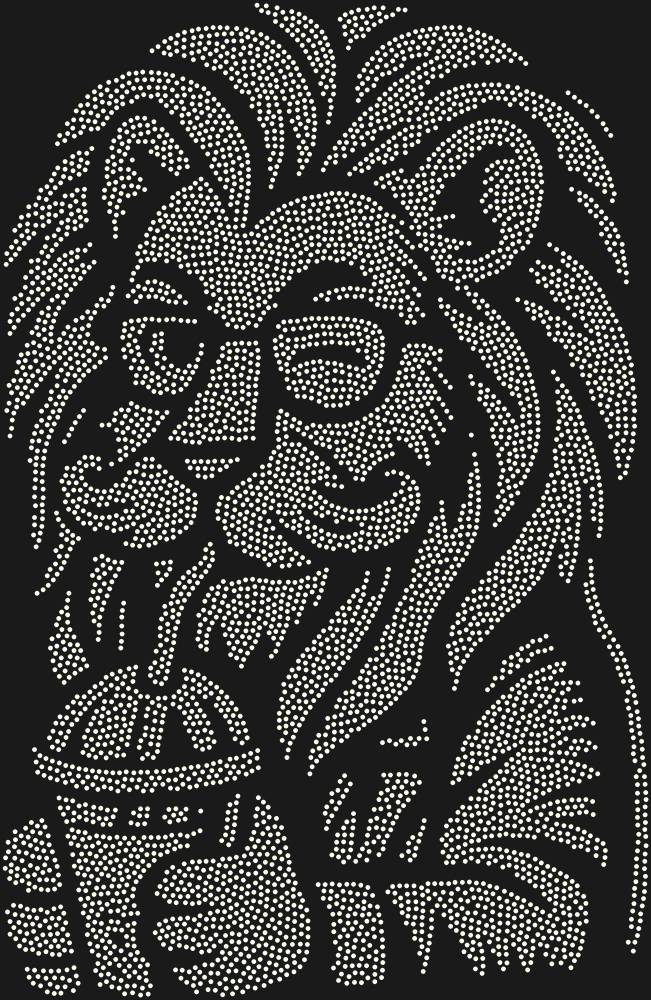 Трафарет Лев-хипстер — RHT_LIONHIPSTER1_SS3_CRYSTAL_AB