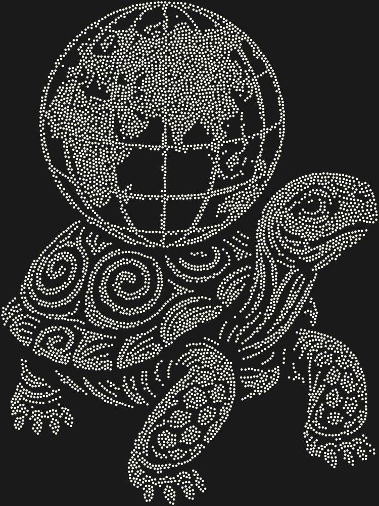 Трафарет Черепаха, держащая земной шар — RHT_TURTLE3_SS10_CRYSTAL_AB