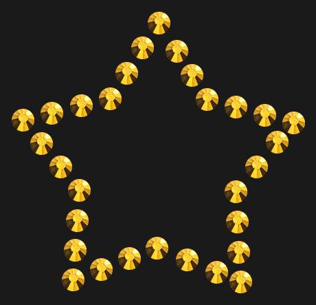 Трафарет Mini star contour — RHT_STAR4_SS10_GOLD