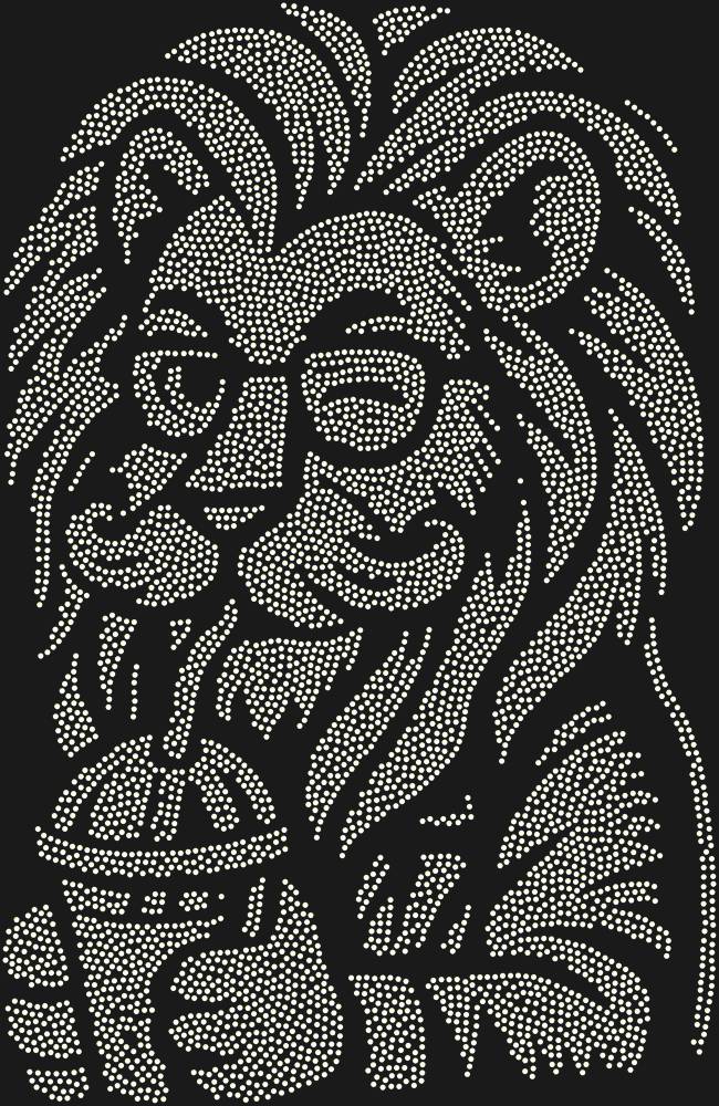 Трафарет Лев-хипстер — RHT_LIONHIPSTER1_SS12_CRYSTAL_AB