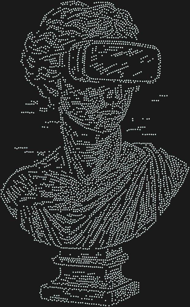 Трафарет Заглюченный Бюст — RHT_GLAZEDBUST1_SS12_CRYSTAL_AB_DMC