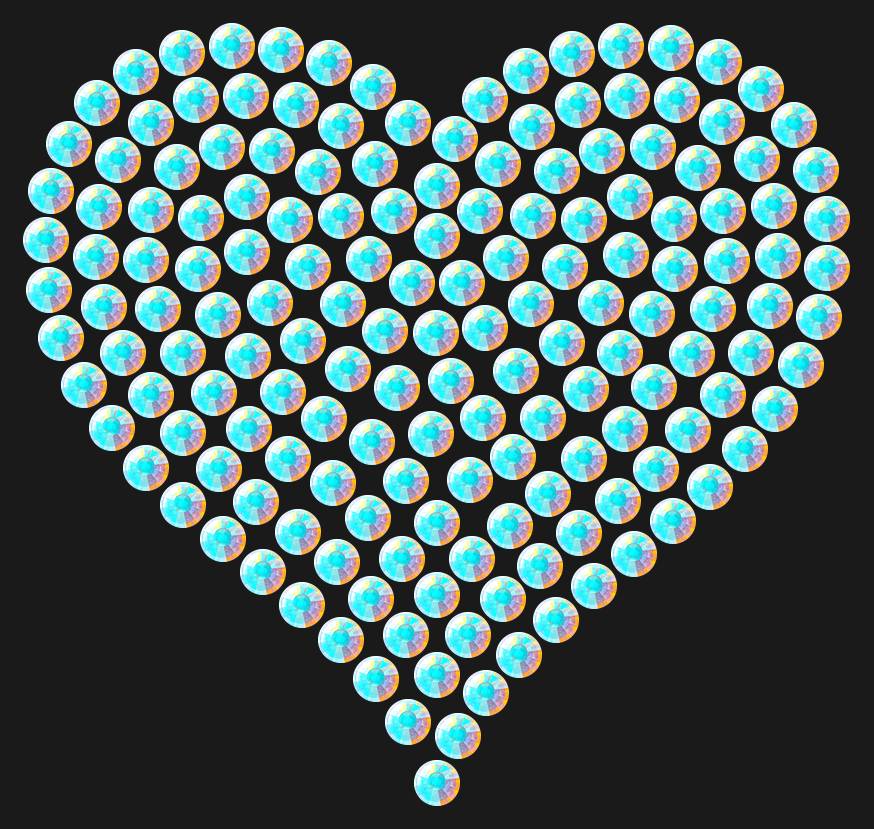 Трафарет Heart average — RHT_HEART2_SS16_CRYSTAL_AB_DMC