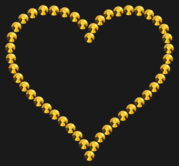 Трафарет Contoured heart — RHT_HEART6_SS10_GOLD