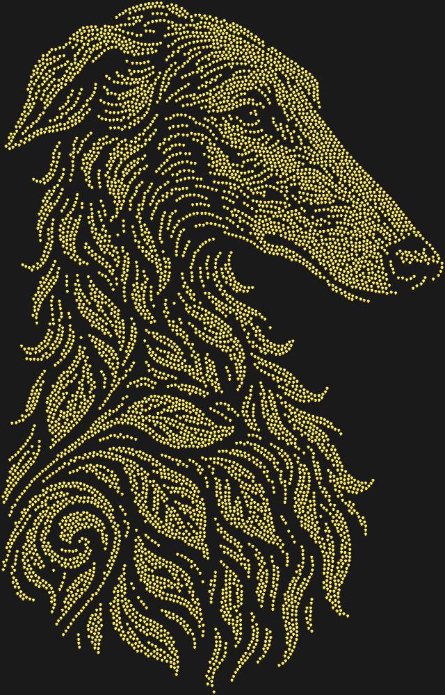 Трафарет Русская борзая — RHT_GREYHOUND1_SS10_GOLD