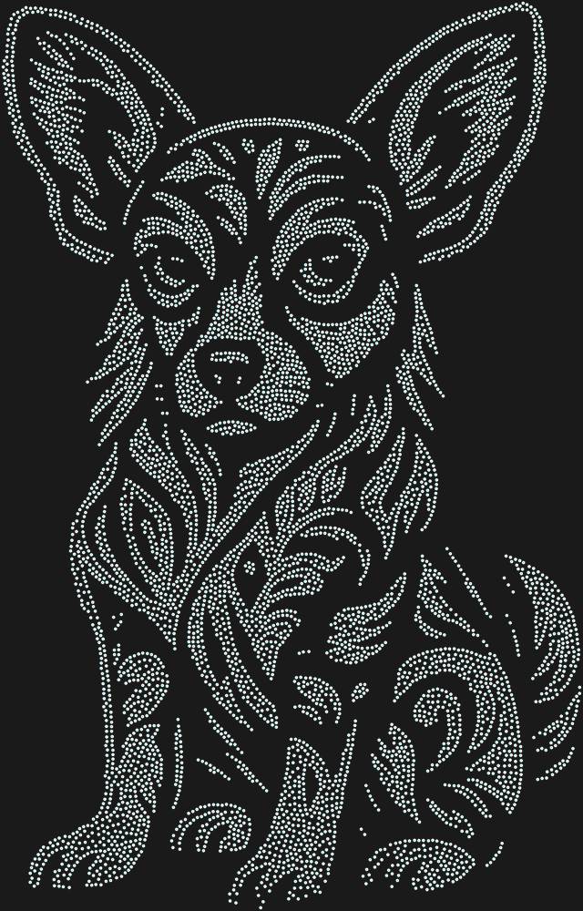 Трафарет Чихуахуа — RHT_CHIHUAHUA1_SS12_CRYSTAL_AB_DMC