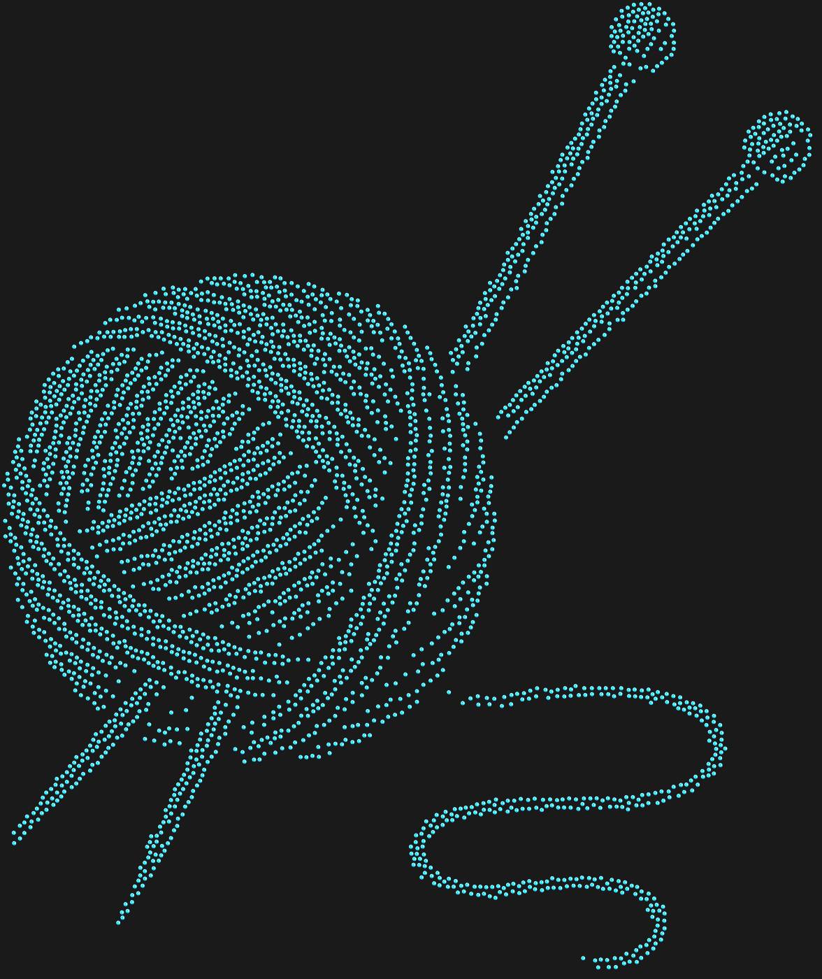 Трафарет Спицы в клубке ниток — KNITTINGNEEDLES1