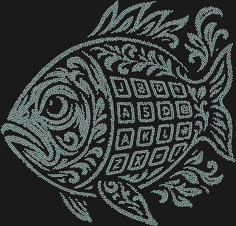 Трафарет Рыба Клава — RHT_FISHKEYB1_SS12_CRYSTAL_AB_DMC