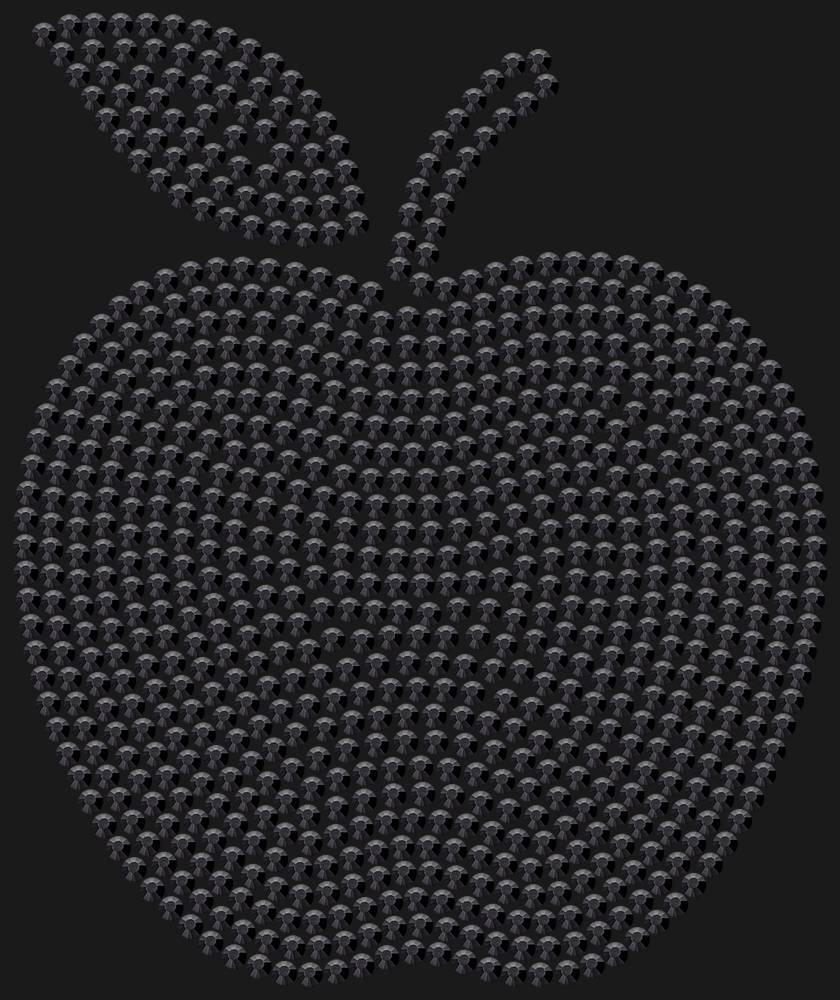 Трафарет Apple with a leaf (solid color) — RHT_APPLE1_SS10_JET_BLACK