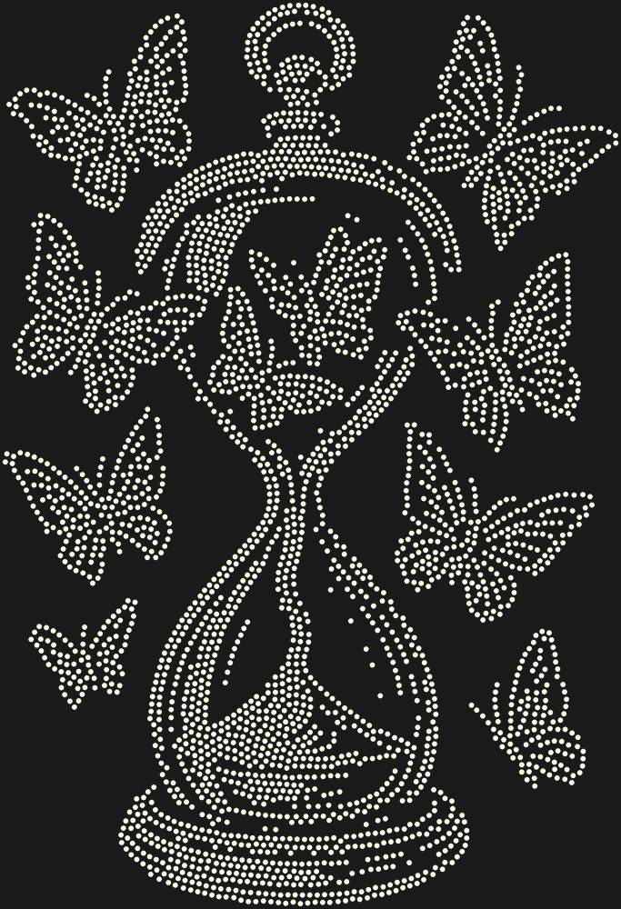 Трафарет Песочные часы с бабочками — RHT_HOURGLASS1_SS10_CRYSTAL_AB