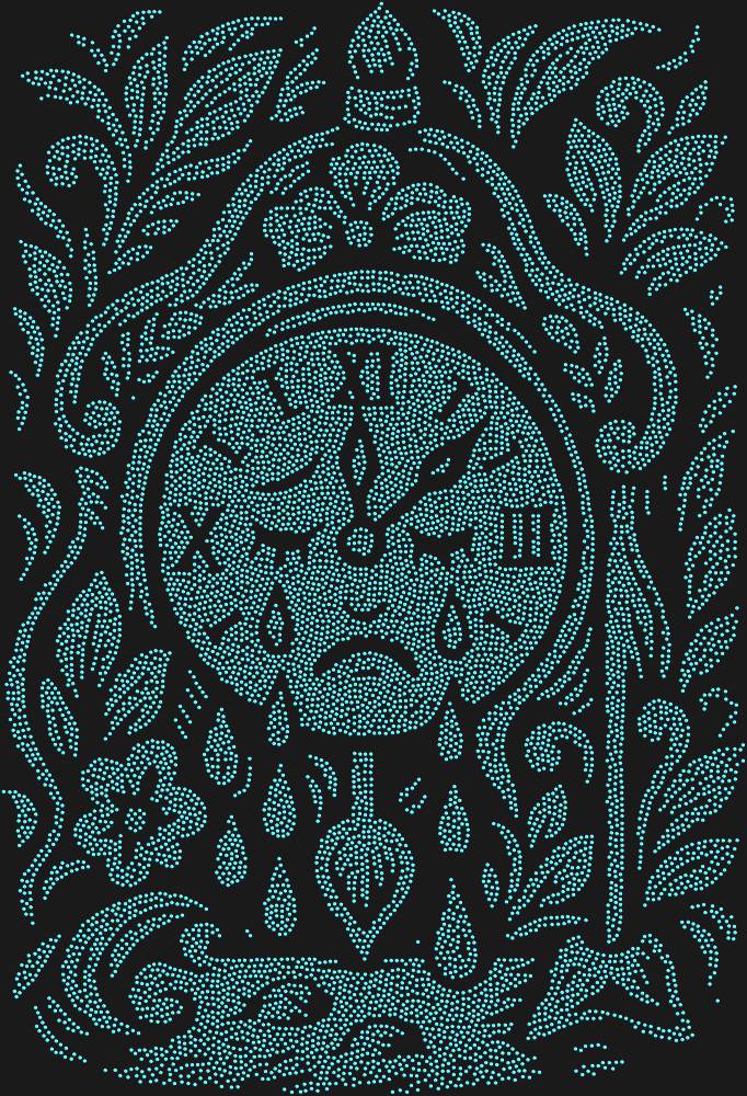 Трафарет The clock that could cry — RHT_CRYINGCLOCK1_SS16_LT_SAPPHIRE