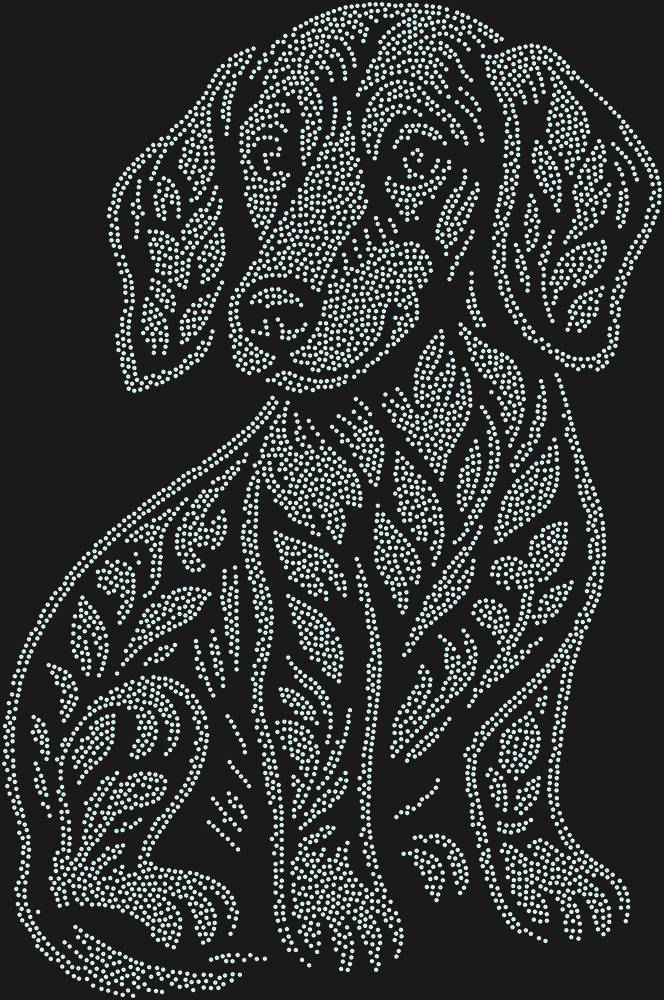 Трафарет Щенок таксы — RHT_DACHSHUNDPUPPY1_SS10_CRYSTAL_AB_DMC