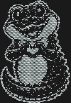 Трафарет из страз «Любвеобильный крокодил», сияющий 4908 искрами, оживит любую поверхность, подарив ей волшебство и очарование!