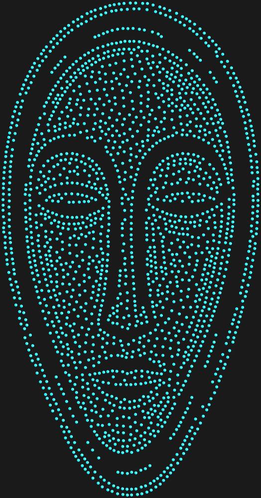 Трафарет Маска в африканском стиле — RHT_AFRICANMASK1_SS10_AQUAMARINE